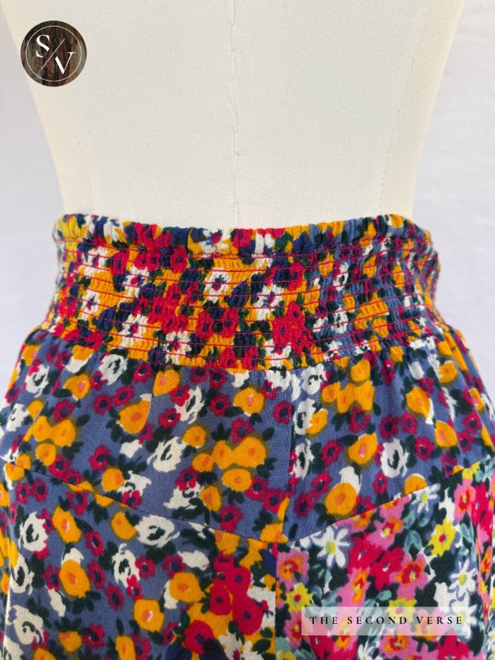 Patron of Peace Floral Tie Front Smocked Waist Mini Skirt Multicolored Medium - Picture 5 of 8